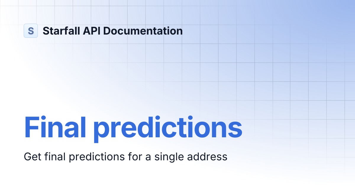 Final predictions | Starfall API Documentation